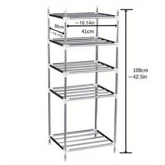 5-Layer Stainless Steel Storage Rack for Kitchen & Bathroom
