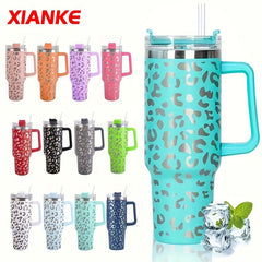 Leopard Print Vacuum Flask 40oz Thermal Water Bottle