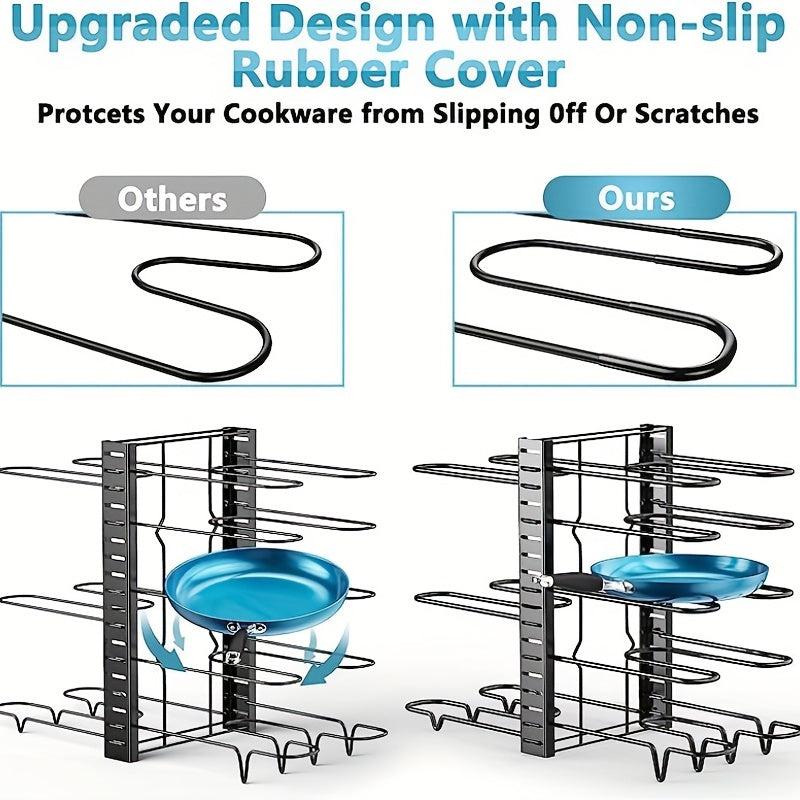 8 Layer Pot Pan Organizer Kitchen Storage Lid Organizer Kitchen Accessories