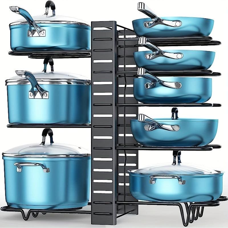 8 Layer Pot Pan Organizer Kitchen Storage Lid Organizer Kitchen Accessories