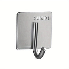 Stainless Steel Hook Punch Self-adhesive Bathroom Kitchen Door Hanger