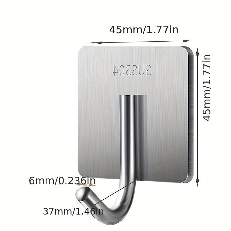 Stainless Steel Hook Punch Self-adhesive Bathroom Kitchen Door Hanger