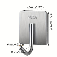 Stainless Steel Hook Punch Self-adhesive Bathroom Kitchen Door Hanger