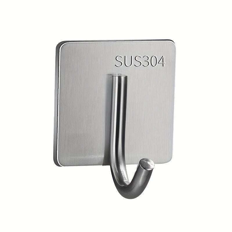 Stainless Steel Hook Punch Self-adhesive Bathroom Kitchen Door Hanger