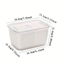 3pcs Japanese Style Double Layer Fresh Keeping Boxes for Vegetables Fruits