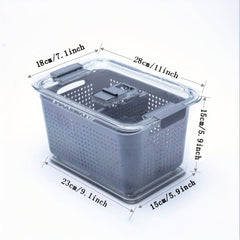 3pcs Japanese Style Double Layer Fresh Keeping Boxes for Vegetables Fruits