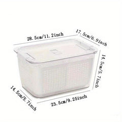 3pcs Japanese Style Double Layer Fresh Keeping Boxes for Vegetables Fruits
