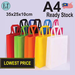 1pc Solid Reusable Grocery Bag Non woven Shopping Bag