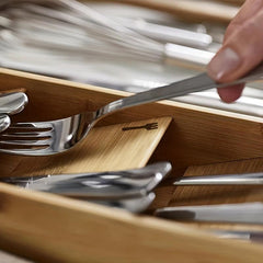 Bamboo Kitchen Drawer Storage Rack Organizer for Fork Spoon Cutlery Divider