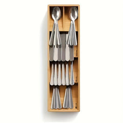 Bamboo Kitchen Drawer Storage Rack Organizer for Fork Spoon Cutlery Divider