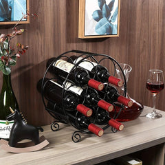 Metal Wine Rack 7 Bottle Capacity Countertop Display Stand Small Bottles Kitchen