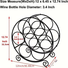 Metal Wine Rack 7 Bottle Capacity Countertop Display Stand Small Bottles Kitchen
