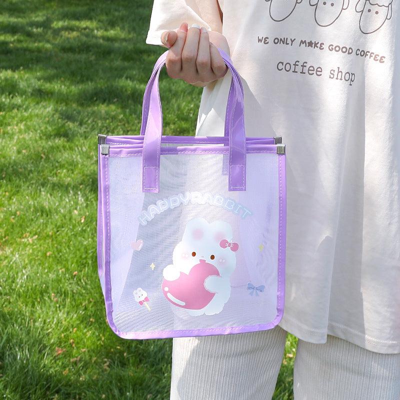 Large Capacity Jelly Bag Mesh Storage Bag Portable Shopping Bag