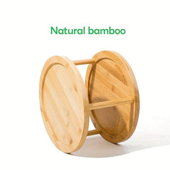 Bamboo Turntable Lazy Susan Spinning Spice Rack 2 layer