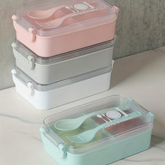 Leakproof Lunch Box 450ml w/ Fork, Microwave Safe, Divided, Ideal for Teenagers