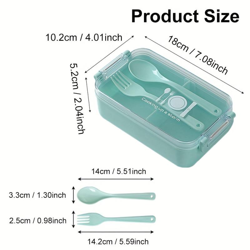 Leakproof Lunch Box 450ml w/ Fork, Microwave Safe, Divided, Ideal for Teenagers
