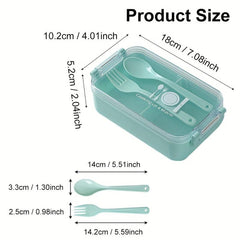 Leakproof Lunch Box 450ml w/ Fork, Microwave Safe, Divided, Ideal for Teenagers