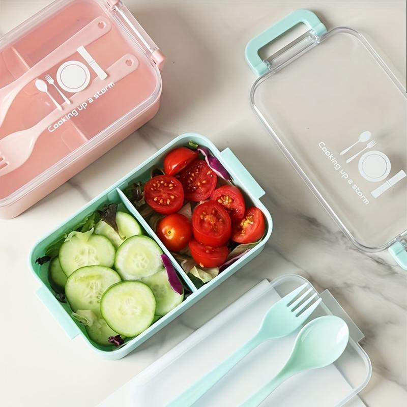 Leakproof Lunch Box 450ml w/ Fork, Microwave Safe, Divided, Ideal for Teenagers