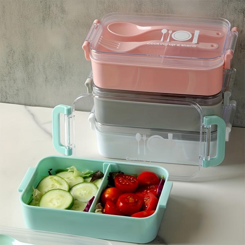 Leakproof Lunch Box 450ml w/ Fork, Microwave Safe, Divided, Ideal for Teenagers