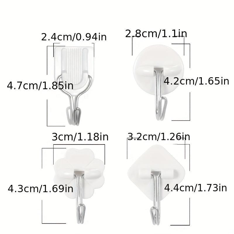 10pcs Non Slip Sticky Hooks for Kitchen Bathroom Living Room Towel Storage Hooks