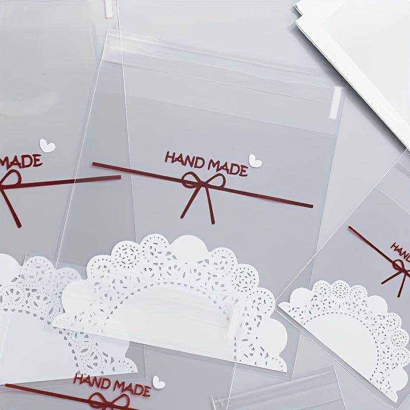 100 Pcs Self Sealing Plastic Bags Bowknot Resealable Packaging Bag