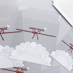 100 Pcs Self Sealing Plastic Bags Bowknot Resealable Packaging Bag