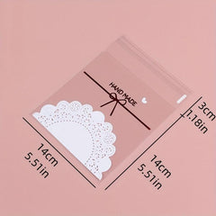 100 Pcs Self Sealing Plastic Bags Bowknot Resealable Packaging Bag