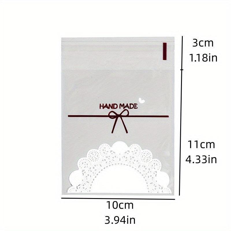 100 Pcs Self Sealing Plastic Bags Bowknot Resealable Packaging Bag