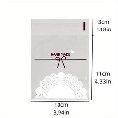 100 Pcs Self Sealing Plastic Bags Bowknot Resealable Packaging Bag