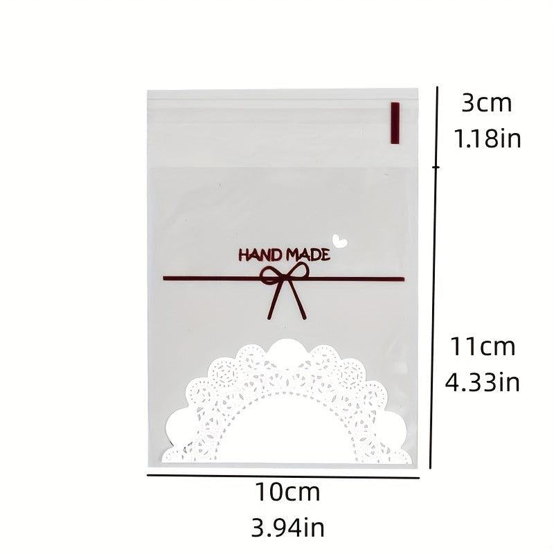 100 Pcs Self Sealing Plastic Bags Bowknot Resealable Packaging Bag