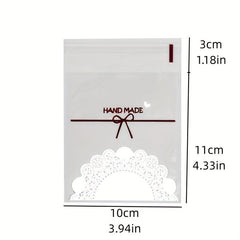 100 Pcs Self Sealing Plastic Bags Bowknot Resealable Packaging Bag