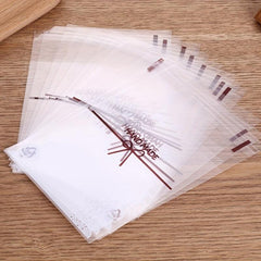 100 Pcs Self Sealing Plastic Bags Bowknot Resealable Packaging Bag