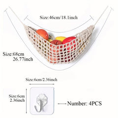 Bohemian Macrame Fruit Hammock Basket Hanging Fruit Hammock