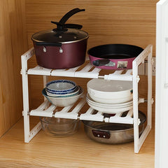 Adjustable 2-Layer Under Sink Organizer for Kitchenware
