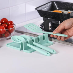 Silicone Utensil Rest with Drip Pad Heat Resistant Spoon Holder for Stove Top