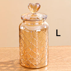 Christmas Cookie Jar With Heart Cover Glass Sealed Jar