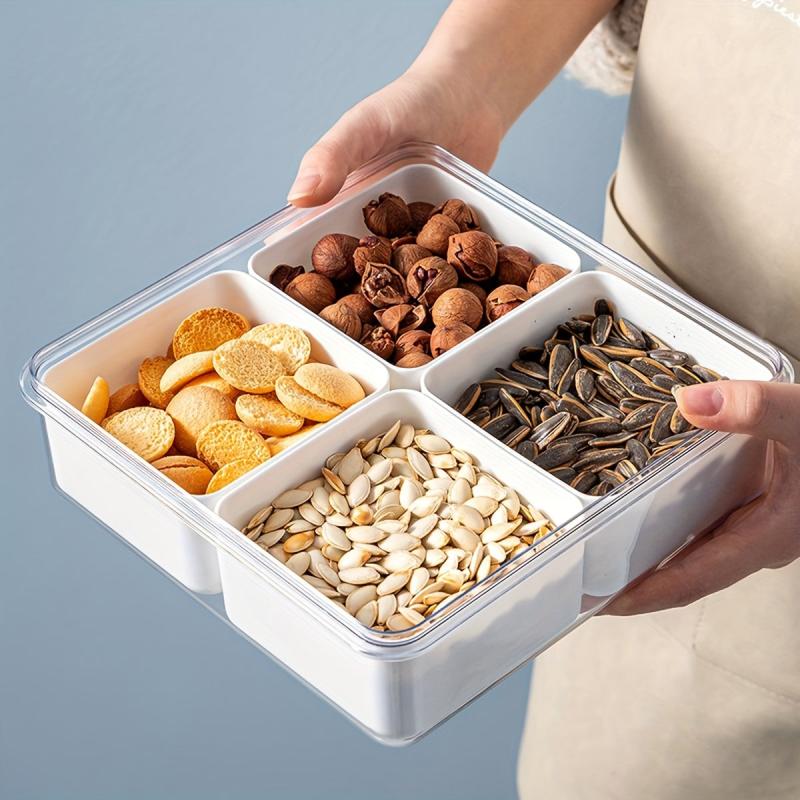 Plastic Refrigerator Storage Box With Grids Fresh Keeping