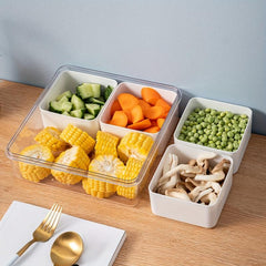 Plastic Refrigerator Storage Box With Grids Fresh Keeping