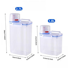 2Pcs Cereal Storage Container BPA-Free Rice Bucket w/ Measuring Cup