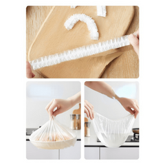 200pcs Stretchable Bowl Covers Reusable Food Storage Lids
