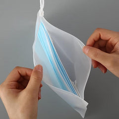 10pcs Frosted Pull Ring Zipper Bag 5 9 7 9in