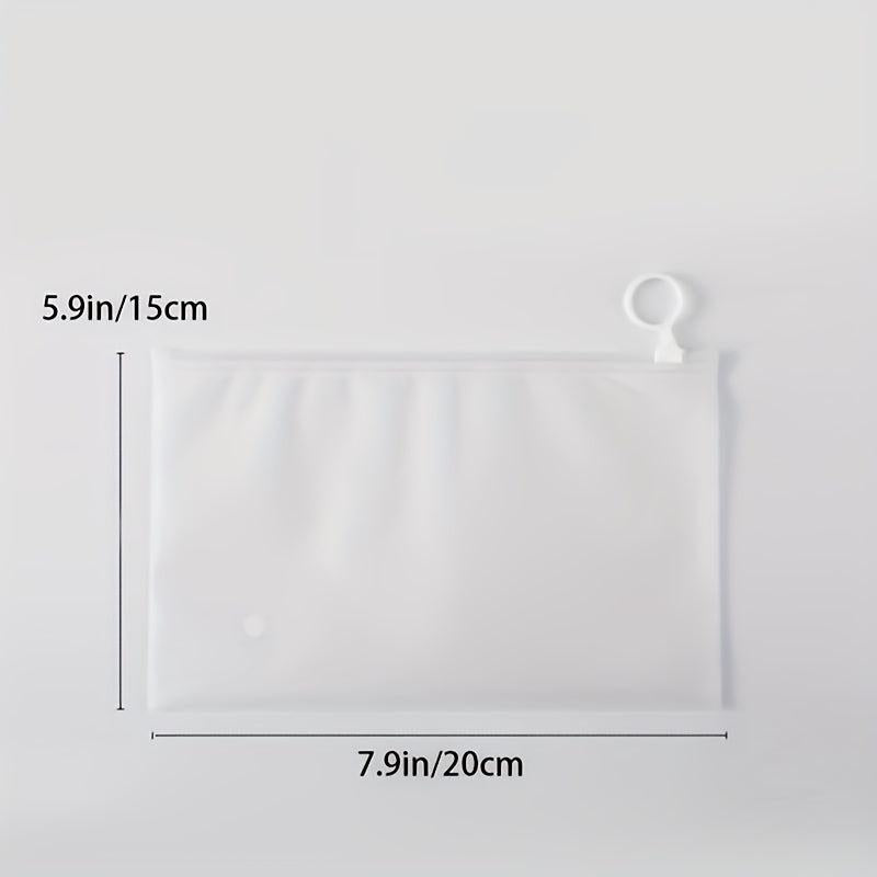 10pcs Frosted Pull Ring Zipper Bag 5 9 7 9in