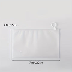 10pcs Frosted Pull Ring Zipper Bag 5 9 7 9in