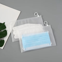 10pcs Frosted Pull Ring Zipper Bag 5 9 7 9in