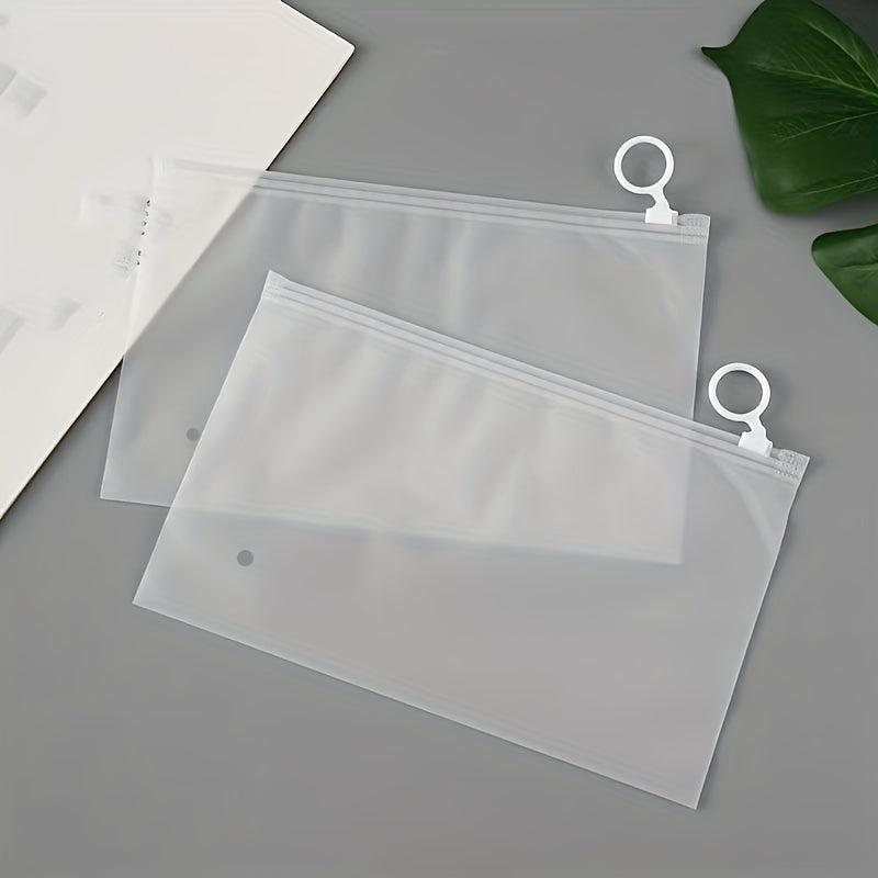 10pcs Frosted Pull Ring Zipper Bag 5 9 7 9in