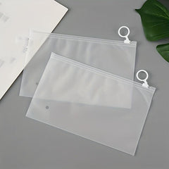 10pcs Frosted Pull Ring Zipper Bag 5 9 7 9in
