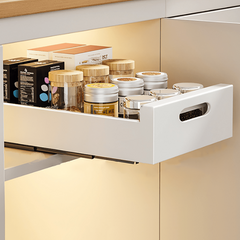 Drawer Storage Rack for Kitchen Cabinet, Extendable Sliding Drawer Organizer