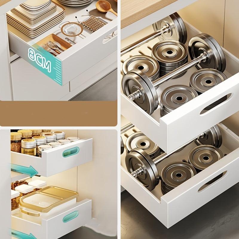 Drawer Storage Rack for Kitchen Cabinet, Extendable Sliding Drawer Organizer