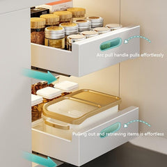 Drawer Storage Rack for Kitchen Cabinet, Extendable Sliding Drawer Organizer