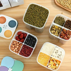 1Pc Divided Food Storage Containers With Lids Moisture-proof Sealed Fresh-keepin